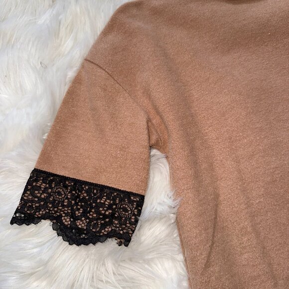 Zara Lace Mini Sweater Dress with Lace - Picture 3 of 4